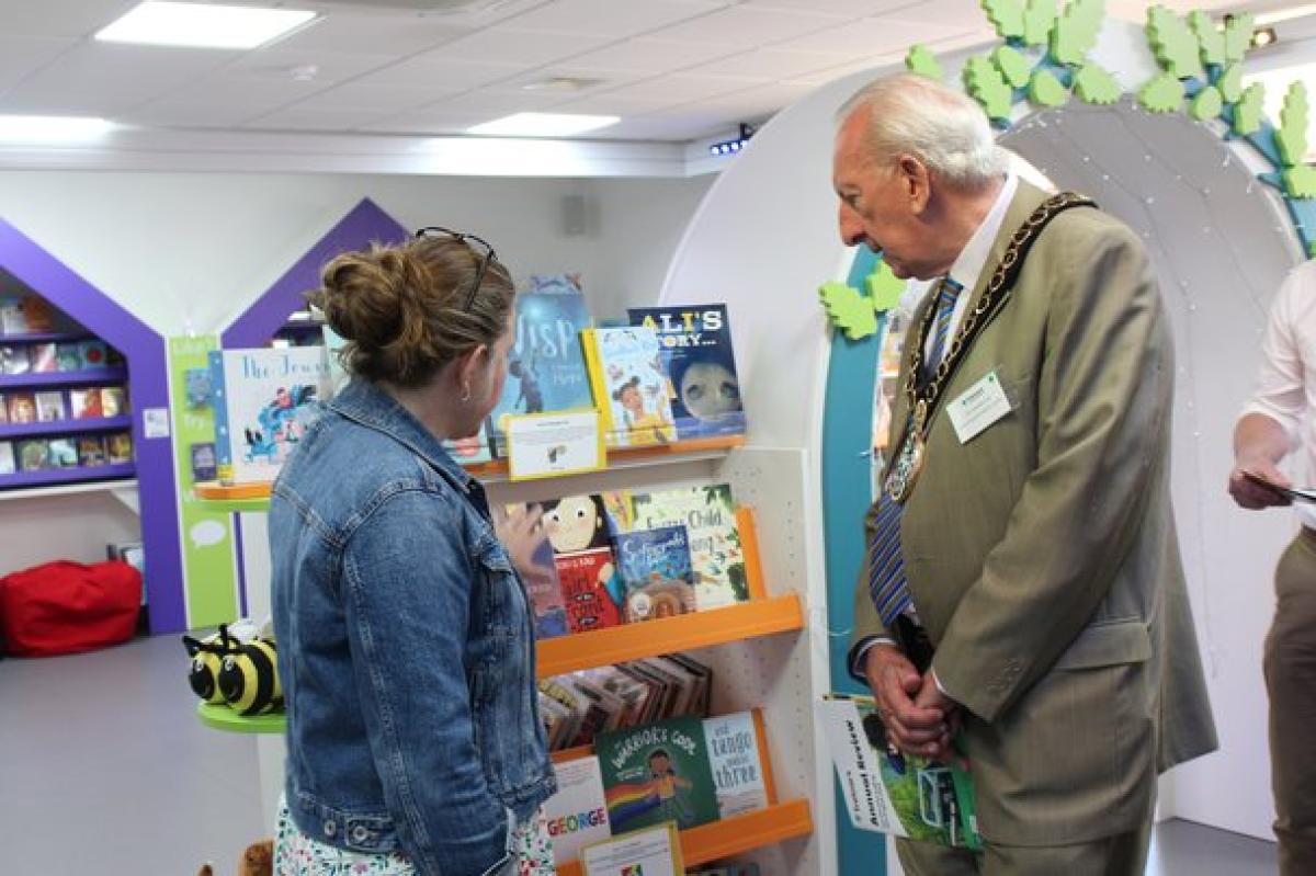 Chairman of East Hampshire District Council, Graham Hill in Treloar's library.
