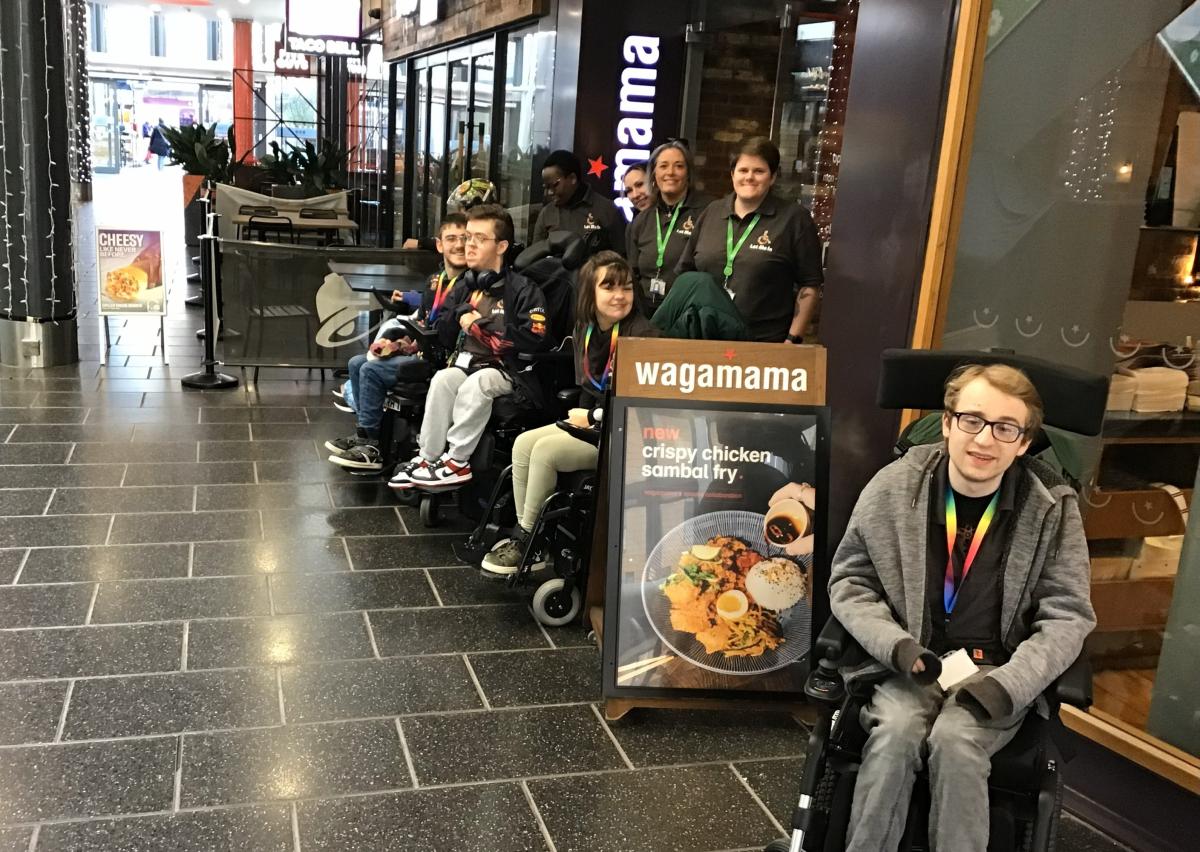 Let Me In students outside Wagamamas in Camberley