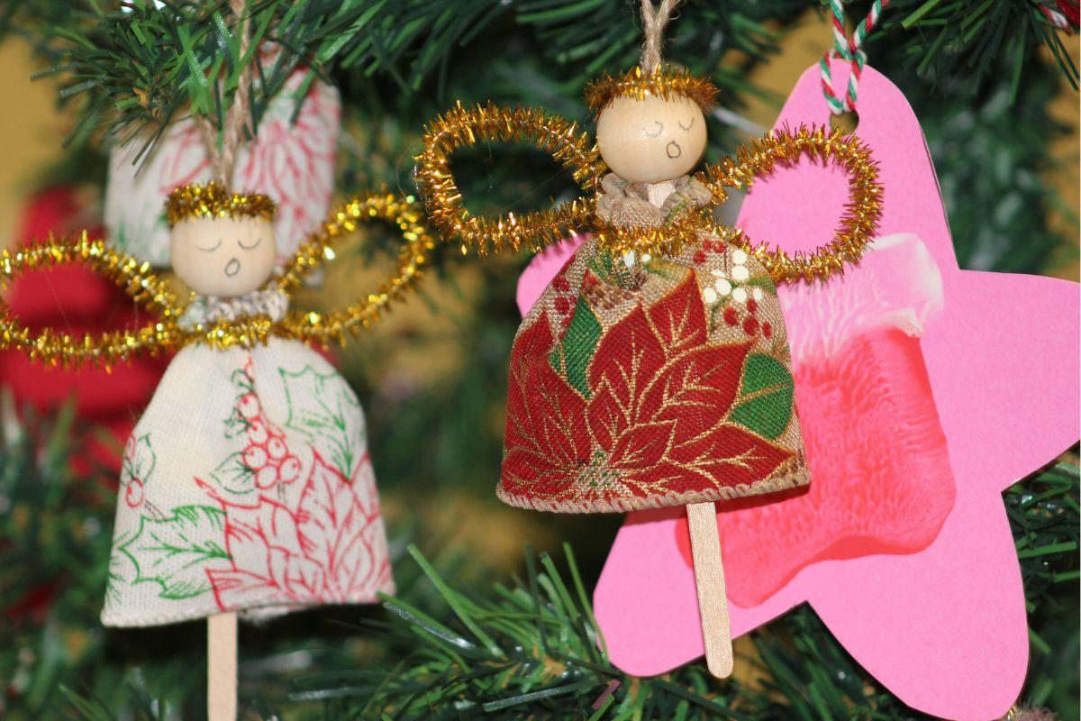 Handmade angel tree decorations