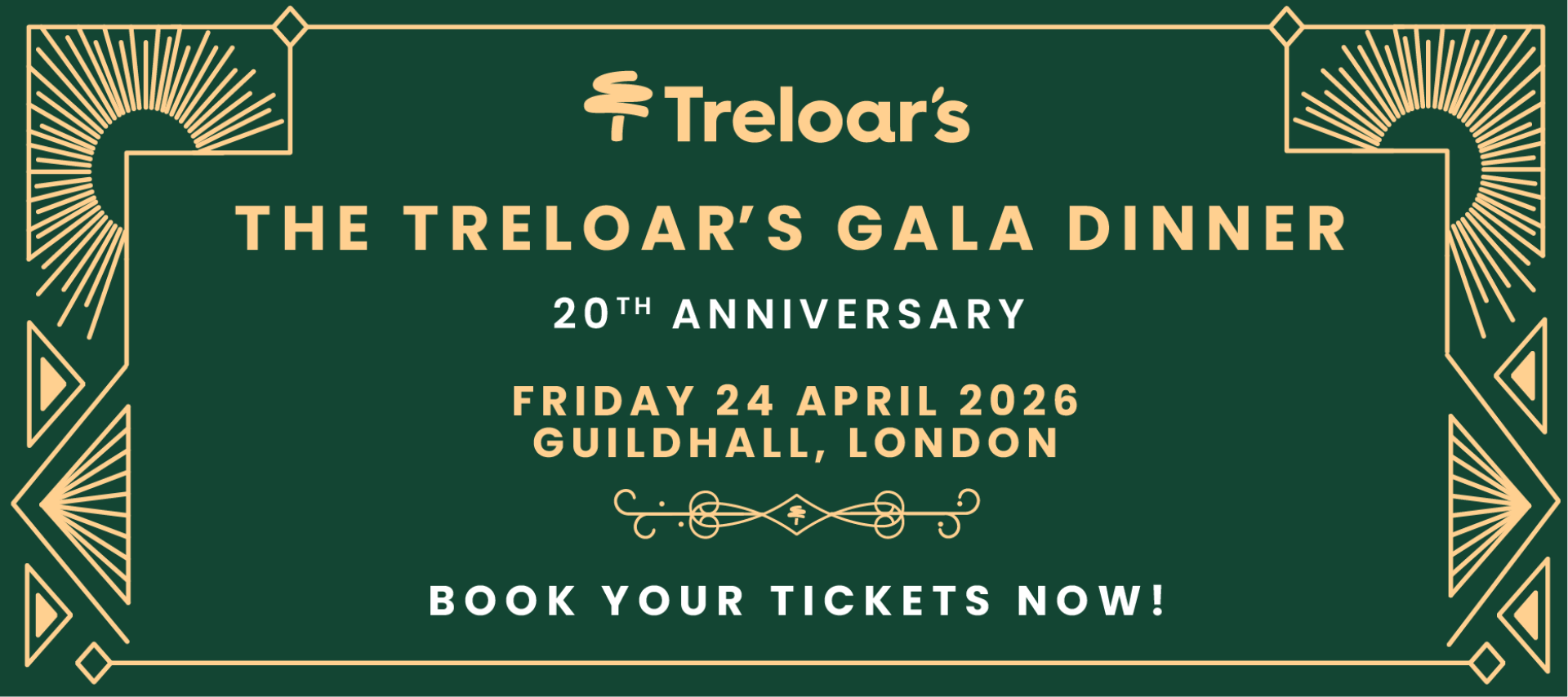The Treloar's Gala Dinner, 20th Anniversary, Friday 24 April 2026, Guildhall London, Book Your Tickets Now!