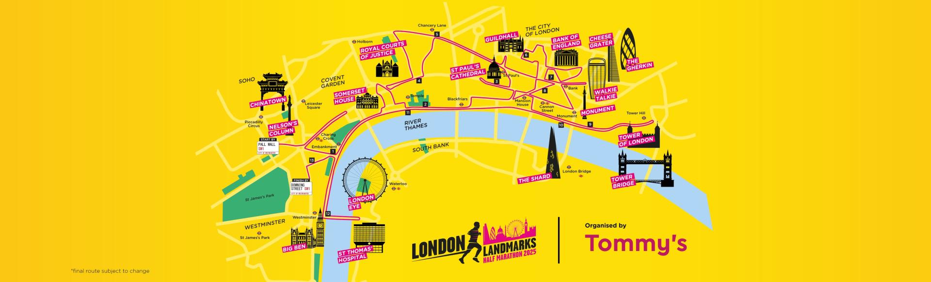 London Landmarks Half Marathon Route