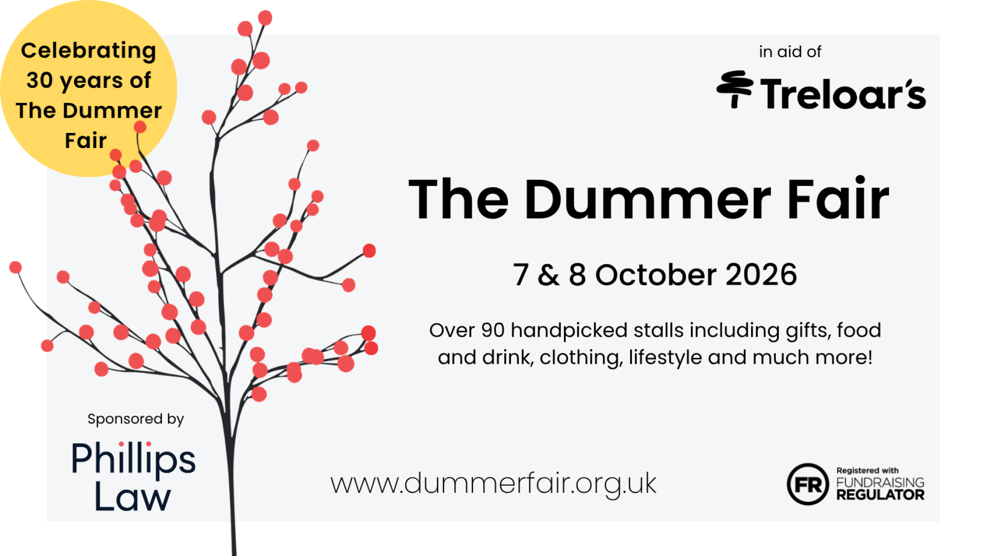 The Dummer Fair 7 & 8 October 2026. Over 90 handpicked stalls including gifts, food and drink, clothing, lifestyle and much more! www.dummerfair.org.uk Celebrating 30 years of The Dummer Fair