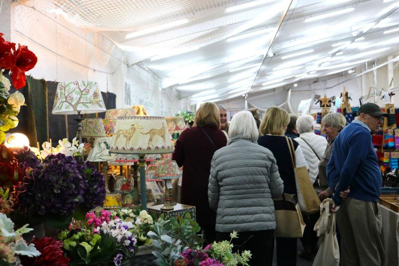 Stalls and shoppers at The Dummer Fair