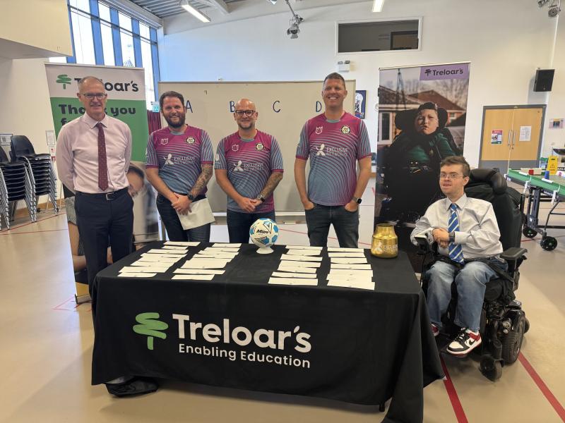 Treloar's CEO Martin Ingram, with Exclusive Networks team Rob Tomlin, Matt Paynter, Ben Turnbull taking part in the Charity Football tournament draw