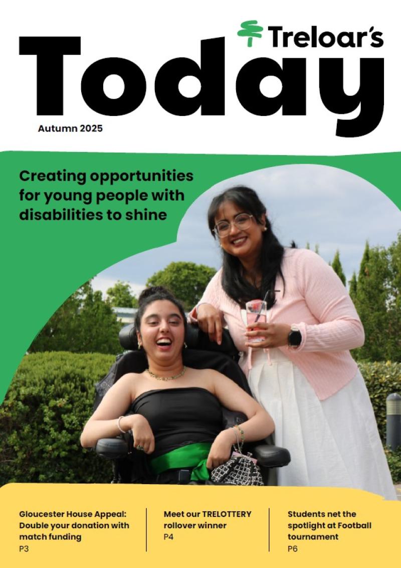 Front cover design for Treloar's Today magazine featuring student Zara attending her prom