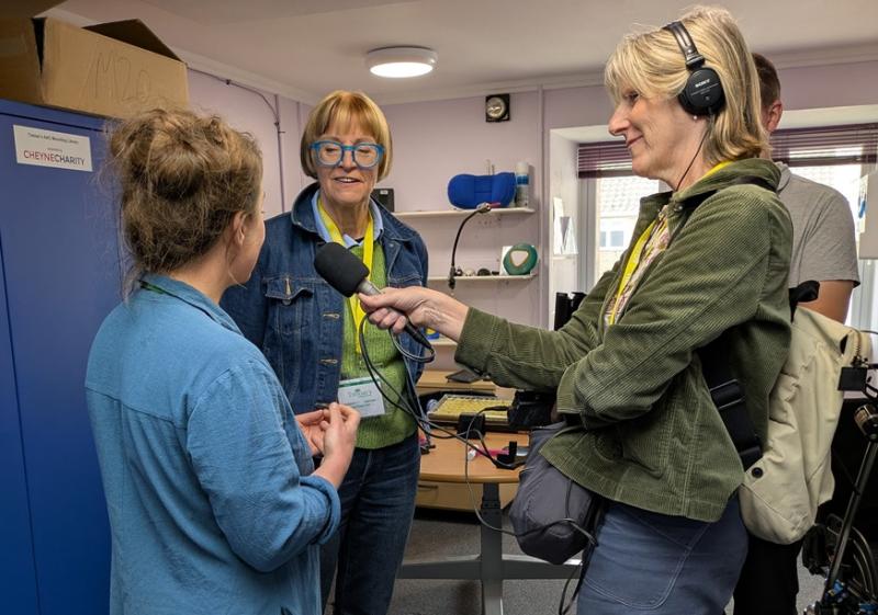Philippa Perry from BBC Radio 3 is interviewing Treloar's music therapist.