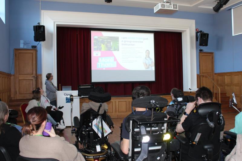 Treloar college students listen to a careers talk about careers in PE