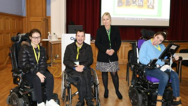 Treloar's former students pose for a group photo during Transition Talks event.