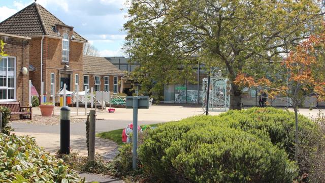 Treloar's piazza looking towards main building and Jowett Centre