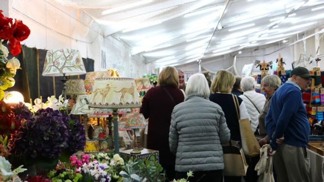 Stalls and shoppers at The Dummer Fair