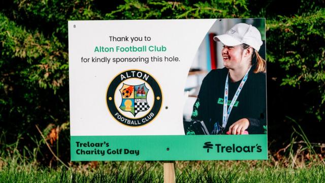 Hole sponsor board on golf course