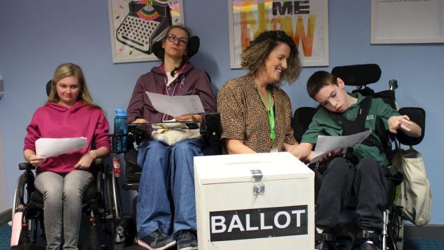 Head of School Lisa Bold counting the votes for new Head students ballot