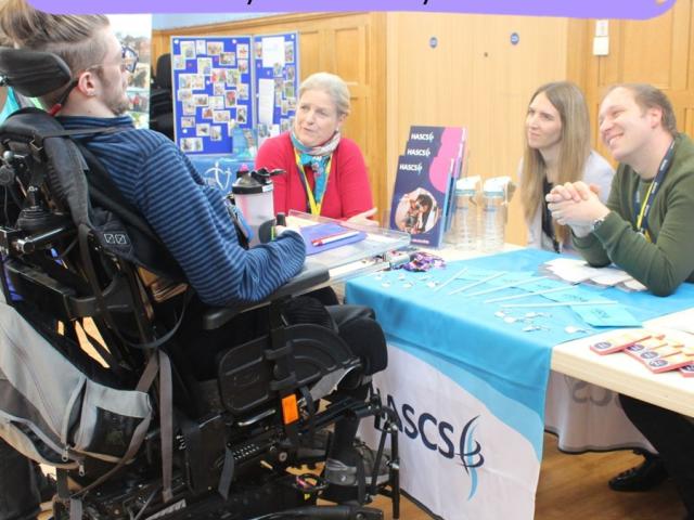 Future Fest graphic showing Treloar's student talking to exhibitors.