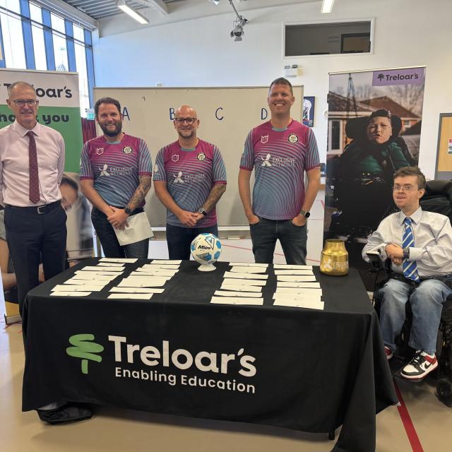 Treloar's CEO Martin Ingram, with Exclusive Networks team Rob Tomlin, Matt Paynter, Ben Turnbull taking part in the Charity Football tournament draw