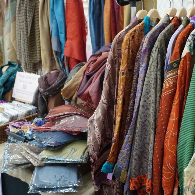 Clothes hanging up