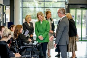 HRH The Countess of Wessex greeting students at Treloar's