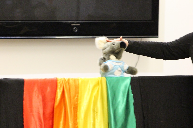 Puppet show: Kiera the Koala, one of the puppets