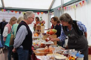 Produce stall at The Dummer Fair: the committe selling homemade produce