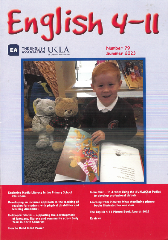 The cover of English 4-11: a primary student holding a book